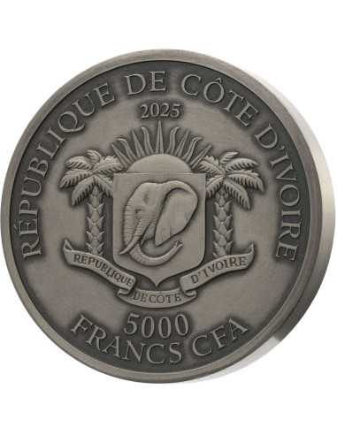 PANDA Big Five Asia 5 Oz Moneda de Plata 5000 Francos Costa de Marfil 2025 - Coins & More - Costa de Marfil