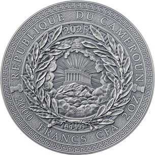 APOLO La Gran Mitología Griega 2 Oz Moneda de Plata 2000 Francos Camerún 2025 - Coins & More - Camerún 2