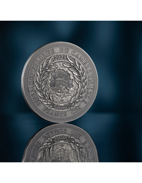 ZEUS The Great Greek Mythology 3 Oz Silver Coin 3000 Francs Cameroon 2025 - Coins & More - Cameroun