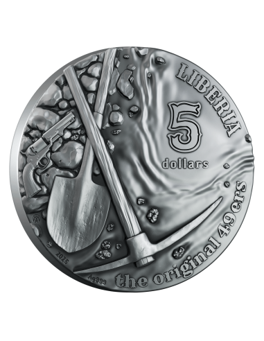 CALIFORNIA GOLD RUSH 2 Oz Silver Coin 5$ Liberia 2025 - Coins & More - Africa