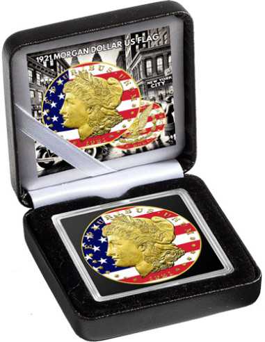 MORGAN DOLLAR US FLAG Farbige Silbermünze 1$ USA 1921 - Coins & More - Usa