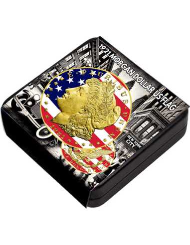 MORGAN DOLLAR US FLAG Farbige Silbermünze 1$ USA 1921 - Coins & More - Usa