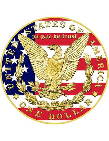 MORGAN DOLLAR US FLAG Farbige Silbermünze 1$ USA 1921 - Coins & More - Usa