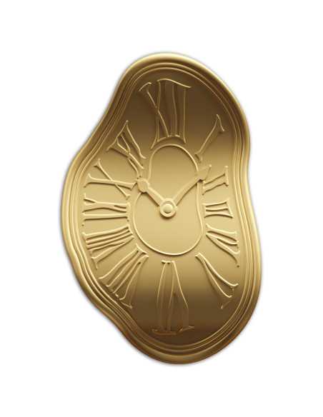 SALVADOR DALI CLOCK Vergoldete 1,5 Oz Wellenform Silbermünze 2$ Niue 2024 - Coins & More - Niue