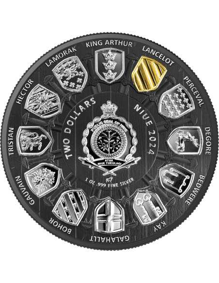 SIR LANCELOT Multimetal Camelot Especial Blister 1 Oz Moneda de Plata 2$ Niue 2024 - Coins & More - Niue