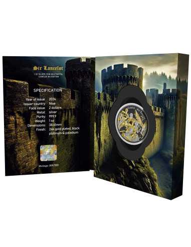 SIR LANCELOT Multimetal Camelot Spezial Blister Pack 1 Oz Silbermünze 2$ Niue 2024 - Coins & More - Niue