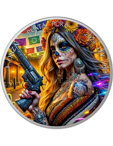 OUTLAW Dia De Los Muertos Moneta d'argento da 1 Oz Messico 2024 - Coins & More - Messico