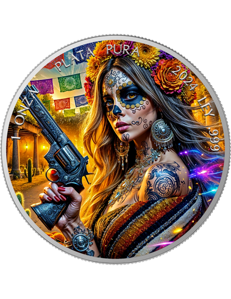 OUTLAW Dia De Los Muertos Moneta d'argento da 1 Oz Messico 2024 - Coins & More - Messico