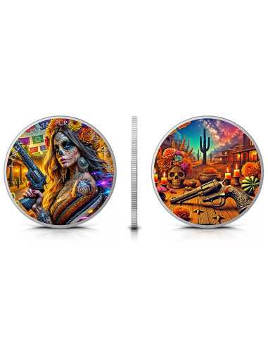 OUTLAW Dia De Los Muertos Moneta d'argento da 1 Oz Messico 2024 - Coins & More - Messico