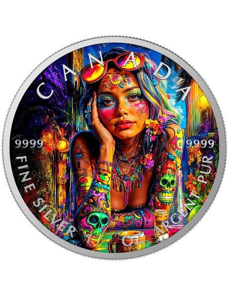 MONDAY Tattoo Girls 1 Oz Silver Coin 5$ Canada 2025 - Coins & More - Canada