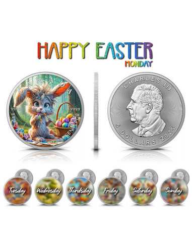 LUNEDI' Buona Pasqua Moneta d'Argento da 1 Oz 5$ Canada 2025 - Coins & More - Canada