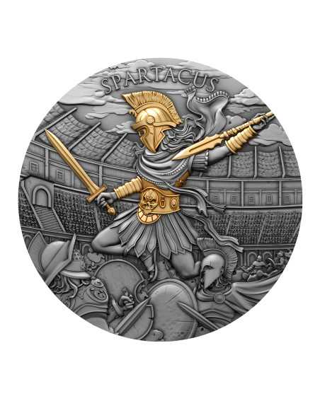 SPARTACUS Legendary Warriors 2 Oz Silver Coin 5$ Niue 2024 - Coins & More - Niue