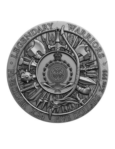 SPARTACUS Legendary Warriors 2 Oz Silver Coin 5$ Niue 2024 - Coins & More - Niue
