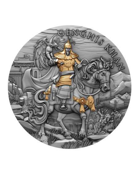 GENGHIS KHAN Guerrieri Leggendari Moneta d'Argento da 2 Oz 5$ Niue 2024 - Coins & More - Niue