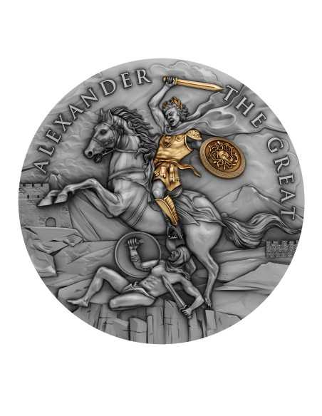 ALEXANDER THE GREAT Legendary Warriors Moneda de Plata de 2 Oz 5$ Niue 2023 - Coins & More - Niue