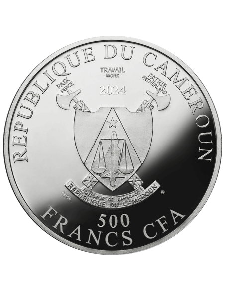 ADAM ET EVE Gustav Klimt Pièce d'argent 500 Francs Cameroun 2024 - Coins & More - Cameroun