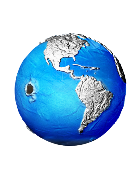 BLUE MARBLE ENDANGERED Meteorite From Space 3 Oz Silver Coin 5$ Barbados 2022 - Coins & More - Barbados