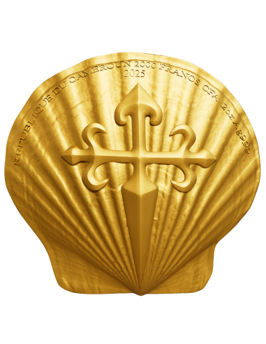 SAINT JAMES 12 Apostles 2 Oz Gold Plated Silver Coin 2000 Francs Cameroon 2025 - Coins & More - Cameroon