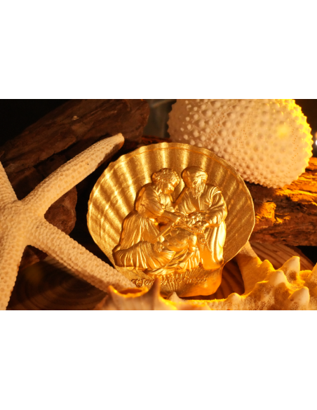 SAINT JAMES 12 Apostles 2 Oz Gold Plated Silver Coin 2000 Francs Cameroon 2025 - Coins & More - Cameroon