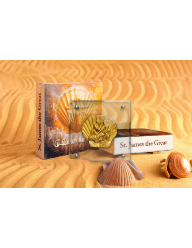 SAINT JAMES 12 Apostles 2 Oz Gold Plated Silver Coin 2000 Francs Cameroon 2025 - Coins & More - Cameroon