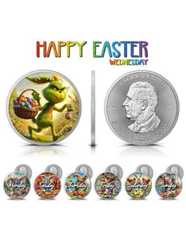 WEDNESDAY Happy Easter 1 Oz Silver Coin 5$ Canada 2025 - Coins & More - Kanada