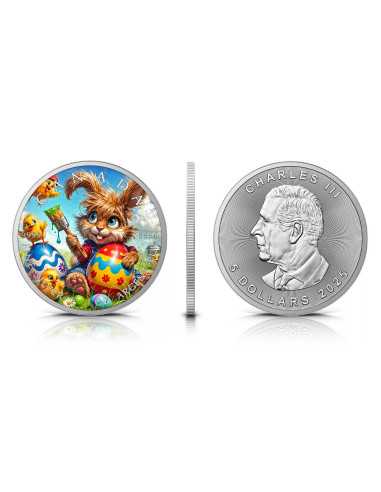 THURSDAY Happy Easter 1 Oz Silver Coin 5$ Canada 2025 - Coins & More - Canada