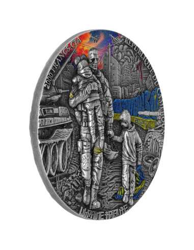 UKRAINE TRIBUTE 2 Oz Silbermünze 2000 Francs Kamerun 2024 - Coins & More - Kamerun