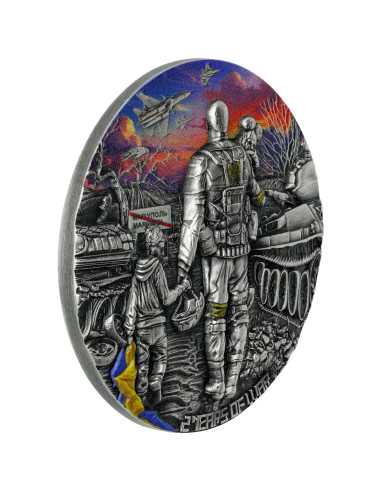 TRIBUTO DELL'UCRAINA Moneta d'argento da 2 Oz 2000 Franchi Camerun 2024 - Coins & More - Camerun