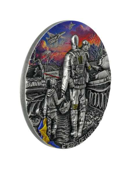 UKRAINE TRIBUTE 2 Oz Silbermünze 2000 Francs Kamerun 2024 - Coins & More - Kamerun