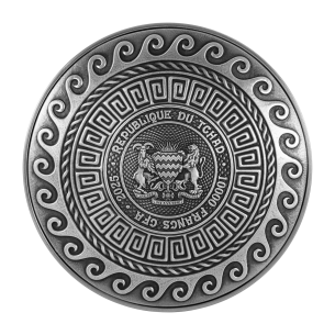 POSEIDON Antico Dio Greco del Mare 2 Oz Argento 11.5 Oz Rame Moneta 10000 Franchi Ciad 2025 - Coins & More - Chad 2