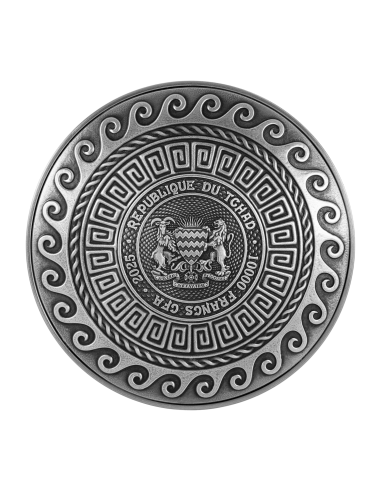 POSEIDON Ancien Dieu Grec de la Mer Pièce de 2 Oz Argent 11.5 Oz Cuivre 10000 Francs Tchad 2025 - Coins & More - Tchad