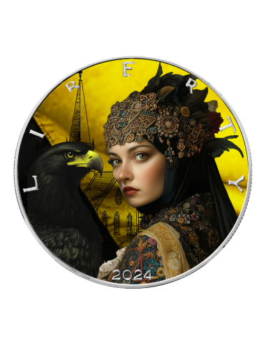 JADWIGA Y ÁGUILA SILESIA Heroínas eslavas Moneda de Plata de 1 Oz 1$ USA 2024 - Coins & More - Usa
