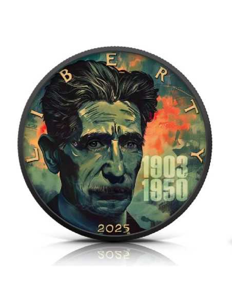 GEORGE ORWELL 75. Todestag 1 Oz Silbermünze 1$ USA 2025 - Coins & More - Usa