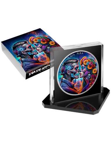 CYBERPUNK DAY OF THE DEAD 1 Oz Silbermünze 1 Unze Mexiko 2024 - Coins & More - Mexiko