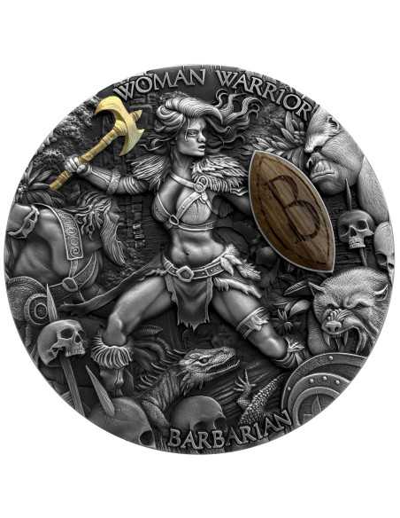 BARBARIANA Donna Guerriera 2 Oz Moneta d'Argento 5$ Niue 2024 - Coins & More - Niue