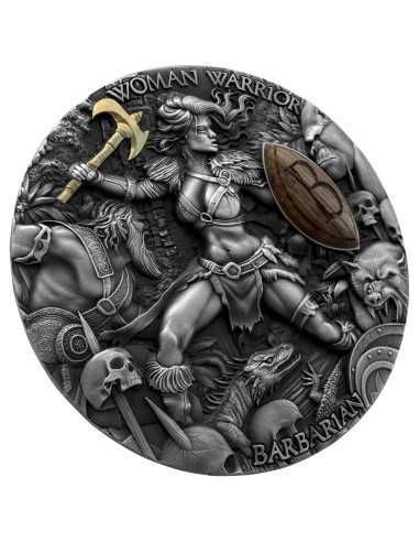 BARBARIANA Donna Guerriera 2 Oz Moneta d'Argento 5$ Niue 2024 - Coins & More - Niue