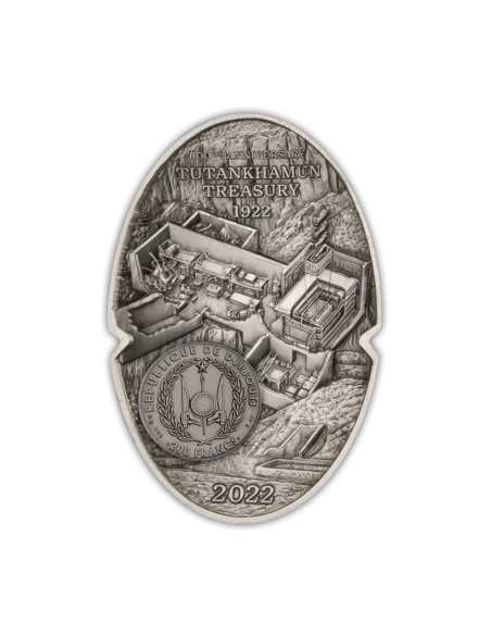 TUTANKHAMUN 100th Anniversary 3 Oz Silver Coin 200 Francs Djibouti 2022 - Coins & More - Africa