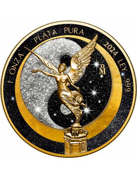SOL Y LUNA Yin Yang Polvo de Diamante 1 Oz Moneda de Plata México 2024 - Coins & More - Mexico
