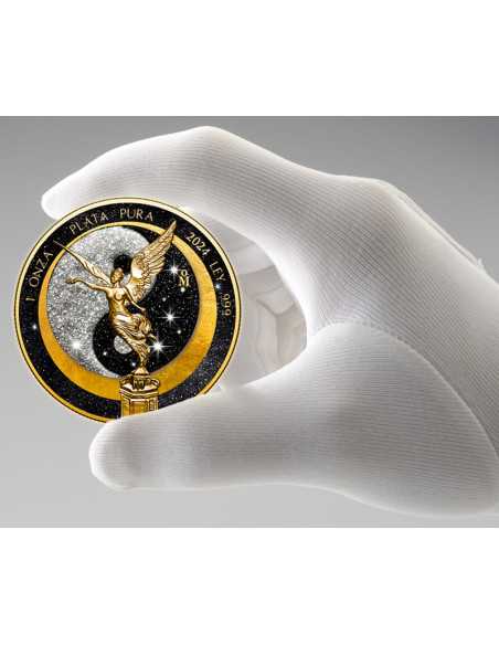 SOLE E LUNA Yin Yang Polvere di Diamante 1 Oz Moneta d'Argento Messico 2024 - Coins & More - Messico