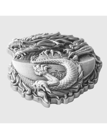 DRAGONE DELLA PROSPERITÀ Moneta d'argento da 1 Oz con finitura antica 5000 Franchi Ciad 2025 - Coins & More - Chad