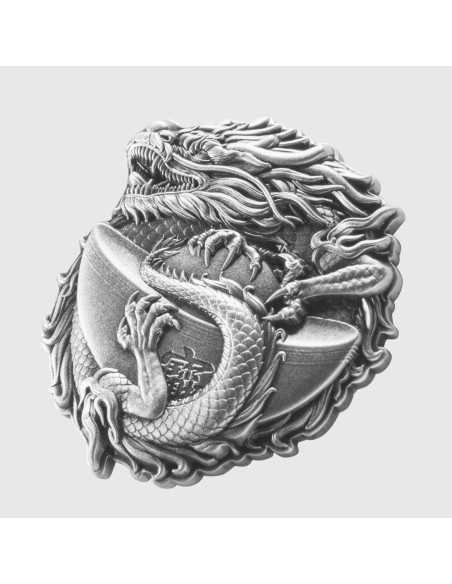 DRAGONE DELLA PROSPERITÀ Moneta d'argento da 1 Oz con finitura antica 5000 Franchi Ciad 2025 - Coins & More - Chad