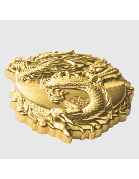 DRAGON DE LA PROSPERITE Pièce de monnaie en argent plaqué or de 1 once 5000 Francs Tchad 2025 - Coins & More - Tchad