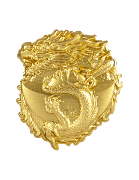 DRAGON DE LA PROSPERITE Pièce de monnaie en argent plaqué or de 1 once 5000 Francs Tchad 2025 - Coins & More - Tchad