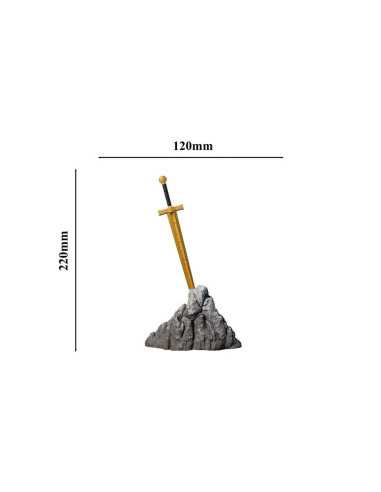 EXCALIBUR STUCK IN THE ROCK Versión Dorada Leyenda de la Espada Moneda de Plata de 2 Oz 2000 Francos Camerún 2025 - Coins & M...