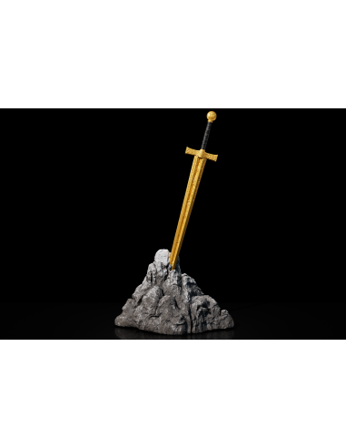 EXCALIBUR STUCK IN THE ROCK Gold Vergoldete Version Legend of the Sword 2 Oz Silbermünze 2000 Francs Kamerun 2025 - Coins & M...