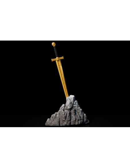 EXCALIBUR STUCK IN THE ROCK Versión Dorada Leyenda de la Espada Moneda de Plata de 2 Oz 2000 Francos Camerún 2025 - Coins & M...