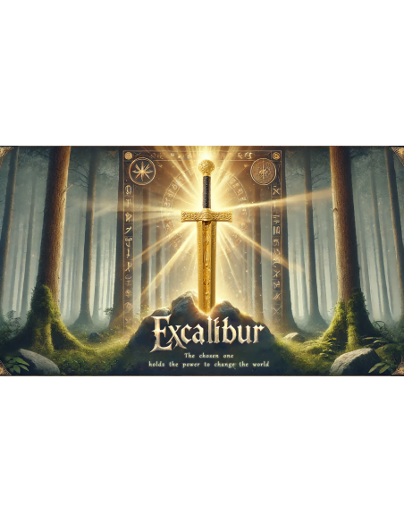 EXCALIBUR STUCK IN THE ROCK Versión Dorada Leyenda de la Espada Moneda de Plata de 2 Oz 2000 Francos Camerún 2025 - Coins & M...