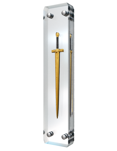 EXCALIBUR Gold Vergoldete Version Legende des Schwertes 2 Oz Silbermünze 2000 Francs Kamerun 2025 - Coins & More - Kamerun