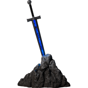 EXCALIBUR STUCK IN THE ROCK UV Antique Finish Version Legend of the Sword 2 Oz Silbermünze 2000 Francs Kamerun 2025 - Coins &...