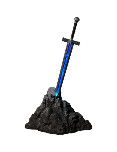 EXCALIBUR STUCK IN THE ROCK UV Finitura Antica Versione Leggenda della Spada Moneta d'Argento da 2 Oz 2000 Franchi Camerun 20...